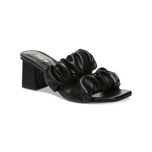 BAR III Womens Black Straps Careena Toe Block Heel Slip On Heeled Sandal 5.5 M